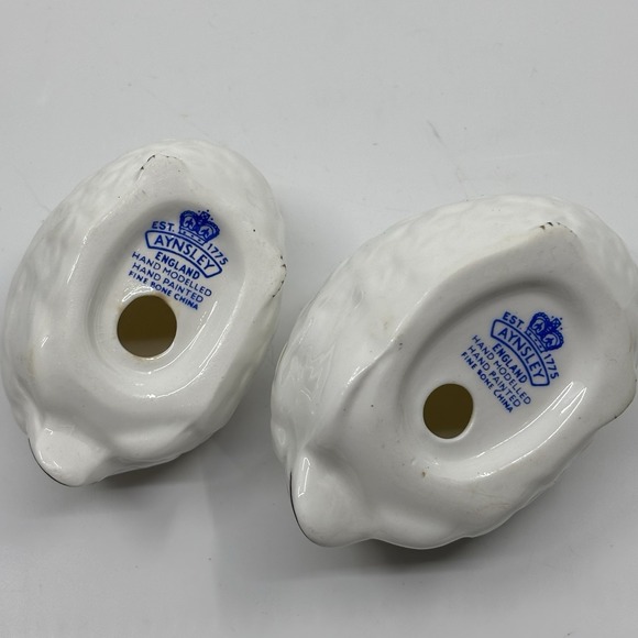 Aynsley Hand Painted Fine Bone China Salt And Pepper Shakers Birds Quail Doves - Picture 6 of 9